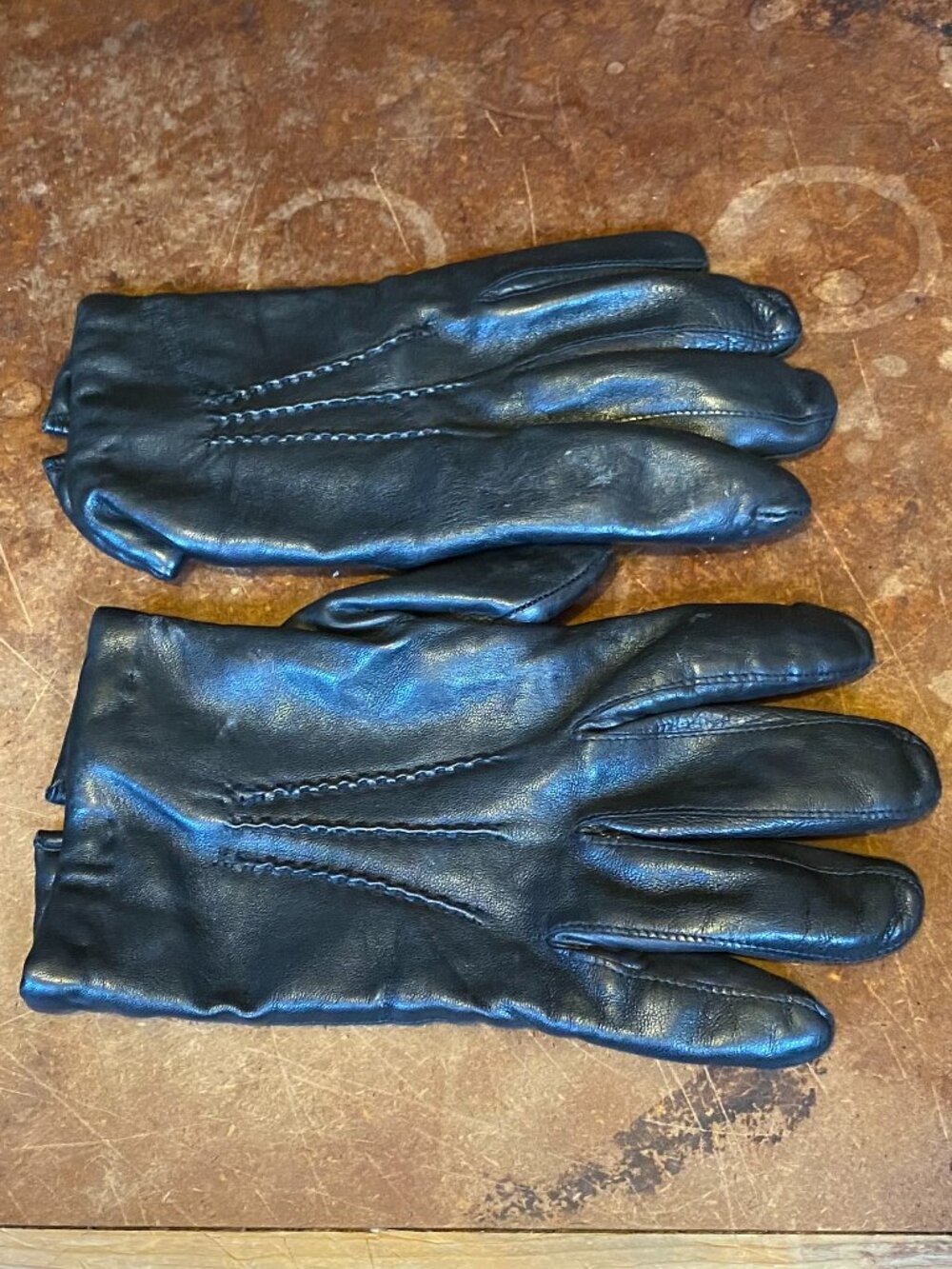 Saks Fifth Avenue Men's Black Leather 1 Pair Cashmere Lined Gloves Size Medium